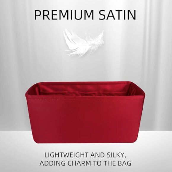 Purse Organizer Insert for Chanel 19 Bag  Silk Bag Luxury Handbag Burgundy - Picture 4 of 10